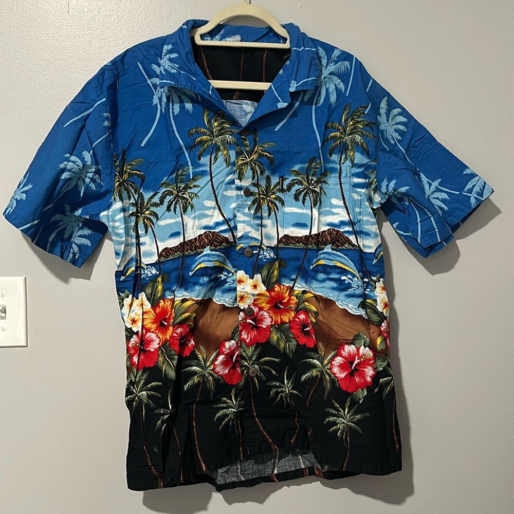 Palmwave Men’s Vintage 1980s Aloha Hawaiian Shirt Sz L